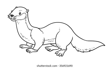 Coloring book for children (weasel)