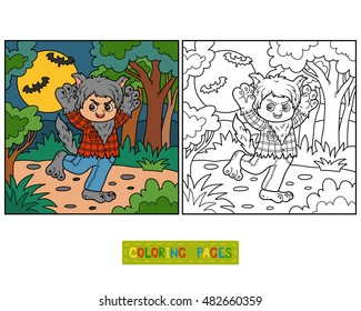 Coloring book for children, Werewolf