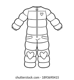 Coloring book for children, Winter ski jumpsuit for girls