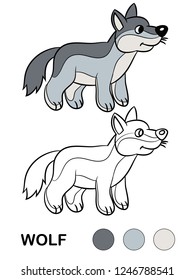 Coloring book for children, wolf