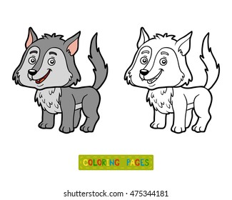 Coloring book for children, Wolf