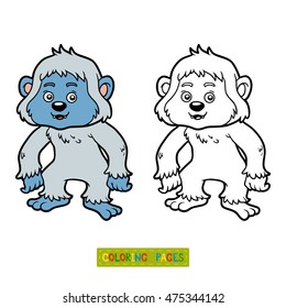 Coloring book for children, Yeti