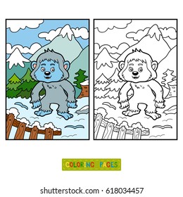 Coloring book for children, Yeti