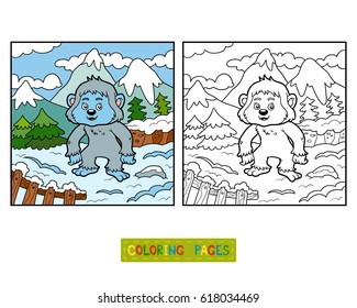 Coloring book for children, Yeti