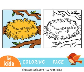 Coloring book for children, Zero. Empty nest