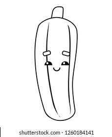 Coloring book for children, Zucchini with a cute face