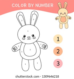 Coloring book for children.Cartoon teddy hare.