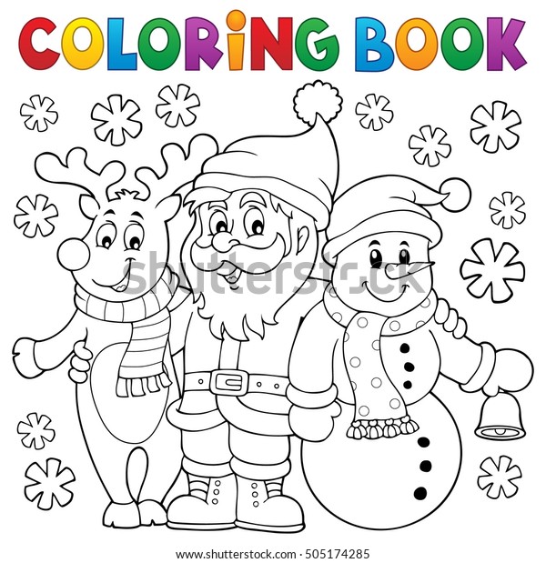 Download Coloring Book Christmas Characters Eps10 Vector Stock Vector Royalty Free 505174285