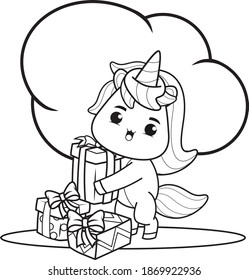 487 Christmas Unicorn Colouring Pages Images, Stock Photos & Vectors ...