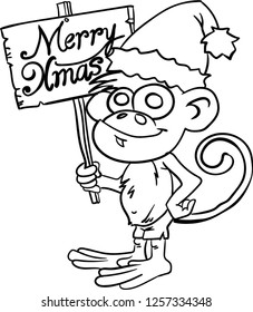 Coloring Book Christmas Edition monkey