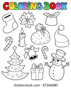 Coloring book Christmas images 1 - vector illustration.