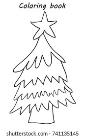 Coloring Book Christmas Pine Tree Decor