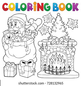 Coloring book Christmas thematics 9 - eps10 vector illustration.