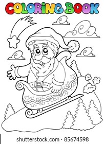 Coloring book Christmas topic 6 - vector illustration.