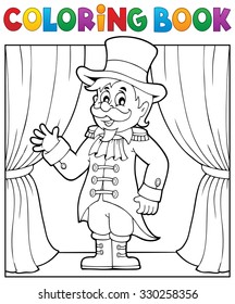 Coloring book circus ringmaster theme 1 - eps10 vector illustration.