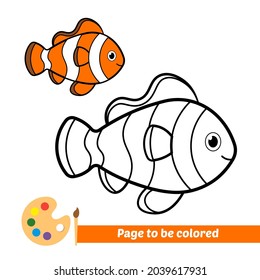 Libro de coloración, imagen vectorial de peces payasos