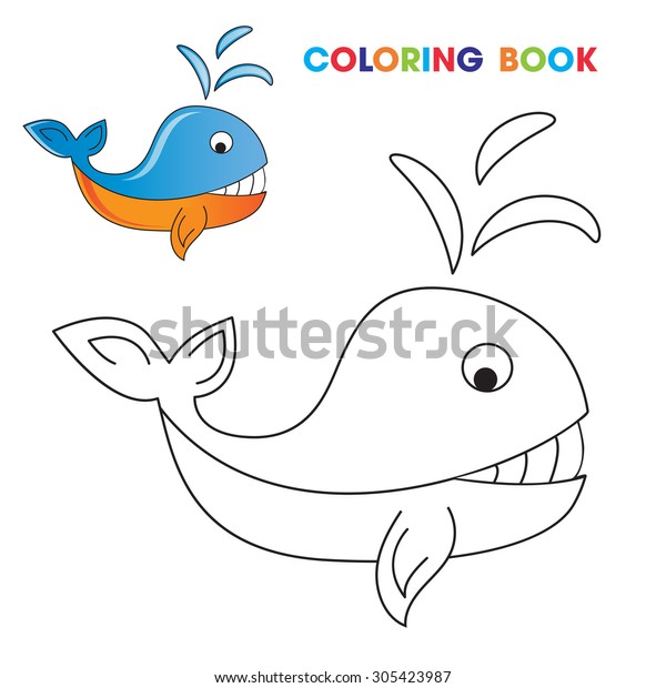 Download Coloring Book Colouring Whale Kids Journal Stock Vector Royalty Free 305423987