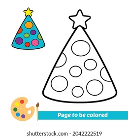 Coloring book, cone hat vector image