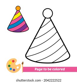 Libro de coloración, imagen vectorial de sombrero de cono