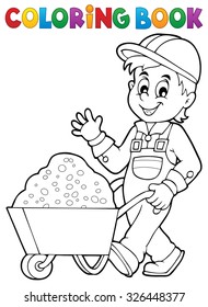 Trabajador de la construcción de libros de color 1 - ilustración vectorial eps10.