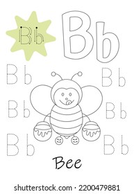 Coloring book - copybook for children. Letter B