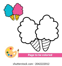 Coloring book, cotton candy vector image