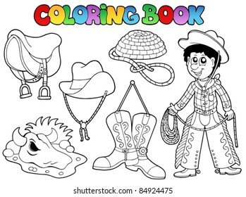 Coloring book country collection - vector illustration.