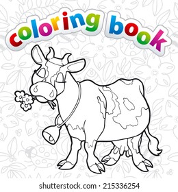 Coloring book - cow. 