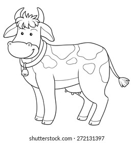 Coloring Book Cow Stock Vector (Royalty Free) 272131397 | Shutterstock