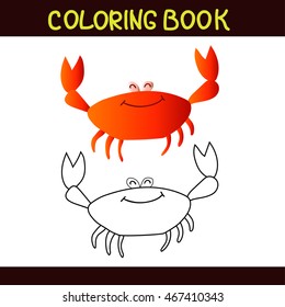 coloring book. crab. vector illustration. isolated on white

