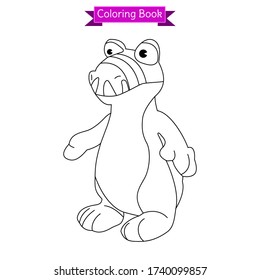 coloring book a crocodile sitting alligator animal toy doll