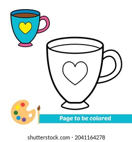 Coloring book, cup vector image