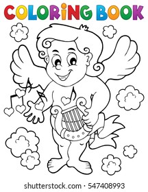 Coloring book with Cupid 7 - eps10 vector illustration.