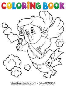 Coloring book with Cupid 8 - eps10 vector illustration.