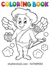 Coloring book with Cupid 9 - eps10 vector illustration.