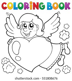 Livro de colorir Cupido tópico 3 - eps10 ilustração vetorial.