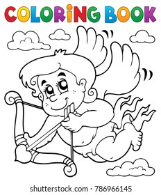 Coloring book Cupid topic 6 - eps10 vector illustration.