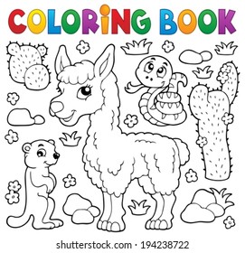 Coloring book with cute animals 4 - eps10 vector illustration.