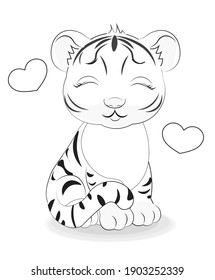 Livre De Coloriage Joli Tigre De Image Vectorielle De Stock Libre De Droits Shutterstock