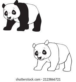 
coloring book cute cartoon animal . Cute beautiful tapir stand up. illustration for children