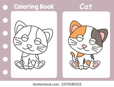 coloring book cute cat for kids 