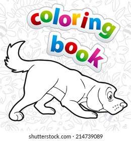 Coloring book - cute dog.