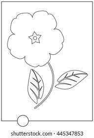 Coloring book with cute flower. Vector image.
