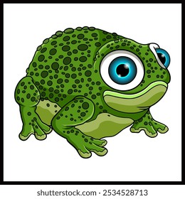 Coloring book cute Frog . Coloring page and colorful character. 