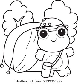 Coloring book Cute Frog