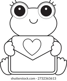Coloring book Cute Frog