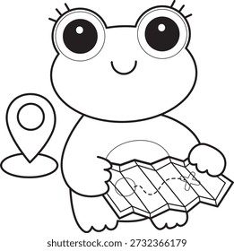 Coloring book Cute Frog