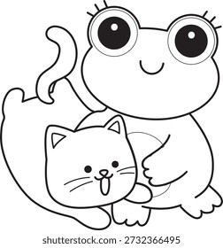 Coloring book Cute Frog