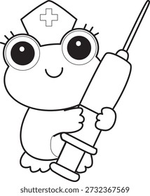 Coloring book Cute Frog