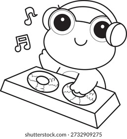 Coloring book Cute Frog